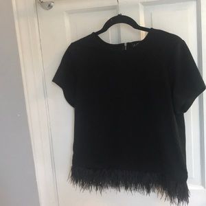 W5 Black Feather Top